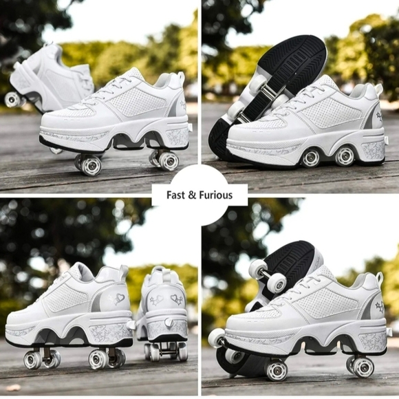 Unisex White Silver Roller Skate Shoes WMS Size EUR 37 US 7 Eqv to Youth Sz 5 - Picture 5 of 15